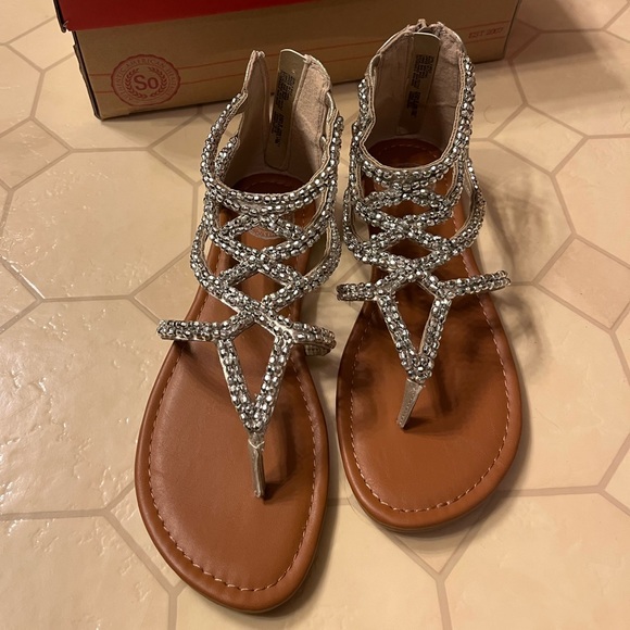Sandales à Strass Pour Fille Pointure 1/2 - Occasion, Noir Synthétique